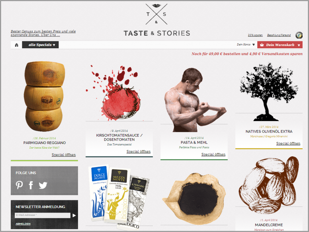 TASTE&STORIES Webshop