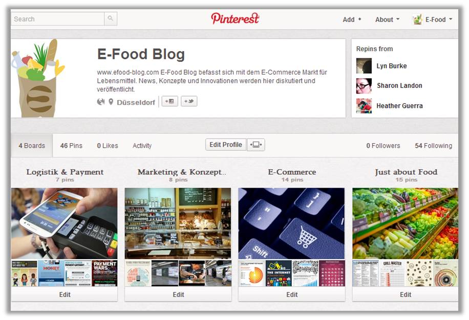 E-Food Blog jetzt auch auf Pinterest